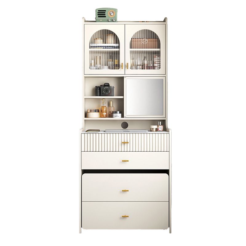 Modern Wooden Mirror Bedroom With Drawer With Stool Dressing Table