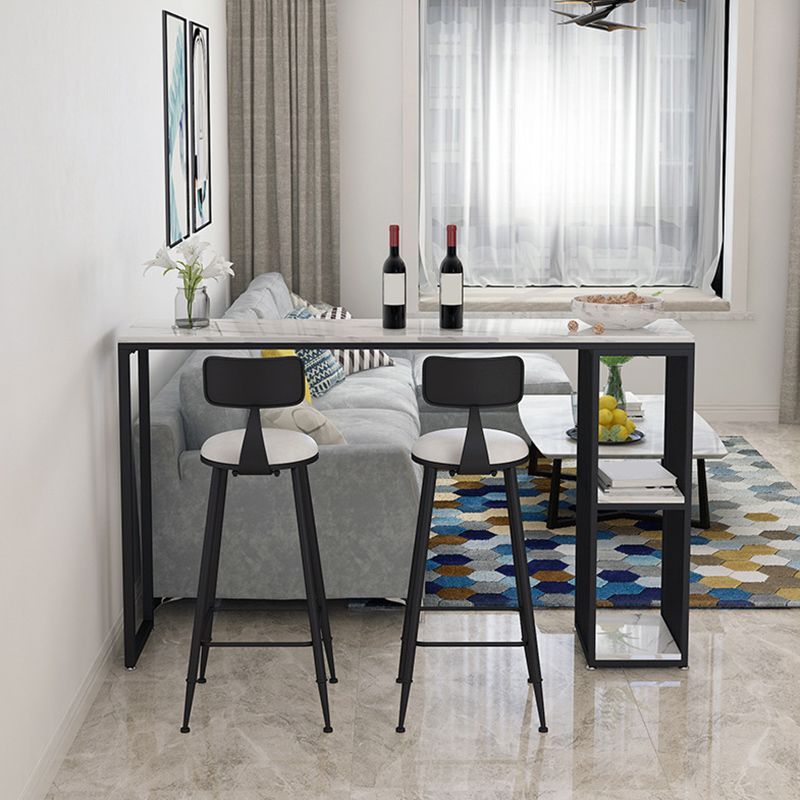 Modern Style Bar Table 1/3 Pieces Rectangle Faux Marble Counter Set Clearhalo 'Bar Furniture' 'furn' 'furn_home_bar_bar_sets' 'Furniture' 'Home Bars & Bar Sets' 'home_bar_bar_sets' 'Kitchen & Dining Furniture' 1200x1200_d0492d85-61f8-4200-8896-6e98329fdc96