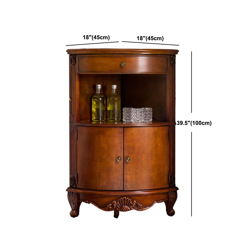 Mid-century Modern Brown Corner Cabinet, Wooden Accent Cabinet with Shelves Clearhalo 'Cabinets & Chests' 'cabinets_chests' 'furn' 'furn_cabinets_chests' 'Furniture' 'Living Room Furniture' 1200x1200_d049c468-e71b-42cd-bf96-b8851b2f1d0a