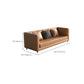 Glam Seating Genuine Leather Orange Cushions Square Arm Living Room Sofa