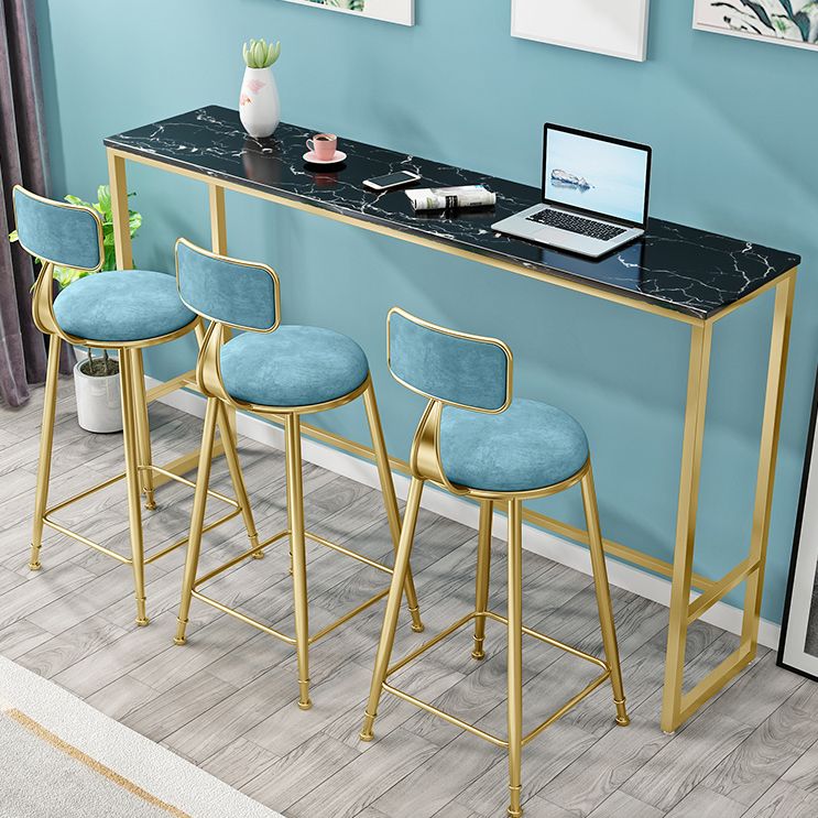 Round Bar Stools Industrial Dining Stools with Gold Metal Base Clearhalo 'Bar Furniture' 'Bar Stools' 'bar_stools' 'furn' 'furn_bar_stools' 'Furniture' 'Kitchen & Dining Furniture' 1200x1200_d04c0a19-05a9-4fd6-a9f1-a08a2ee32375