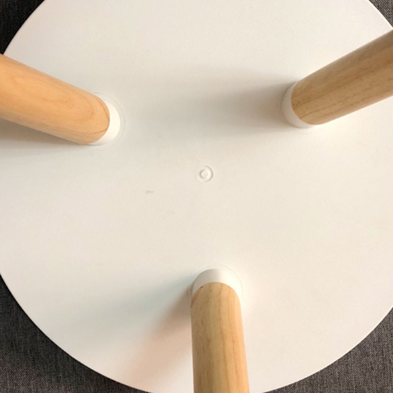 17.71" Tall Plastic Round Top Side Table Wooden 3 Legs End Table