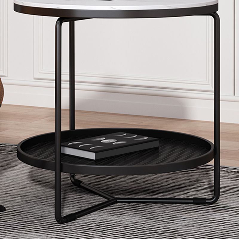 21"H Contemporary Cocktail Table Storage Round Coffee Cocktail Table Clearhalo 'Coffee & Accent Tables' 'Coffee Tables' 'coffee_tables' 'furn' 'furn_coffee_tables' 'Furniture' 'Living Room Furniture' 1200x1200_d04de904-b9a2-4483-af76-3489bae01169