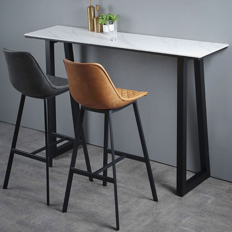 Industrial Bar Table 42-inch Height Stone Top Bistro Table for Coffee Shop Clearhalo 'Bar Furniture' 'Bar Tables' 'bar_tables' 'furn' 'furn_bar_tables' 'Furniture' 'furniture_bar_tables' 'Kitchen & Dining Furniture' 1200x1200_d04f6605-1239-4434-b379-72807588a79d