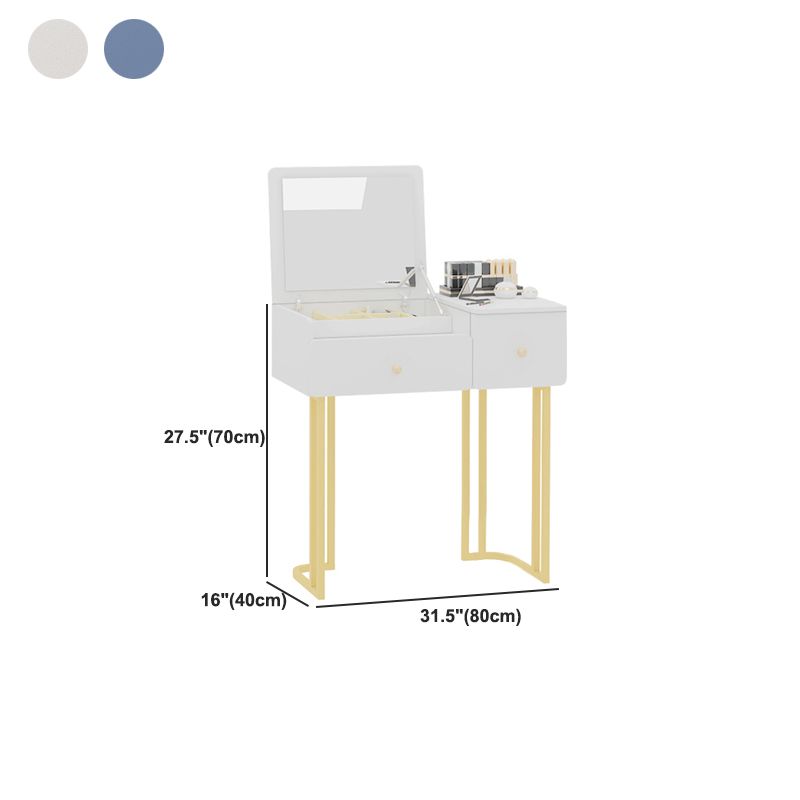 Hedendaagse make-uptafel met make-up van ijdelheid Set 2-ladjes houten kaptafel