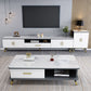 Gorgeous TV Stand Console With Record Storage , Glass and Wood TV Stand in Grey / White Clearhalo 'furn' 'furn_tv_stands_entertainment_centers' 'Furniture' 'Living Room Furniture' 'TV Stands & Entertainment Centers' 'TV Stands & Media Storage Furniture' 'tv_stands_entertainment_centers' 1200x1200_d0518a65-5cfb-42b5-afa6-6dff9c78e0a2