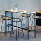 Table de bar de style moderne, bureau de bar de bistro fixe en faux marbre avec repose-pieds
