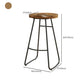 Taburete de bar de salón de madera estilo moderno con patas de metal