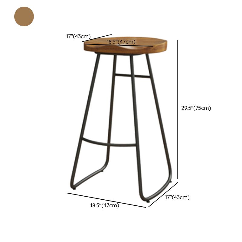 Taburete de bar de salón de madera estilo moderno con patas de metal