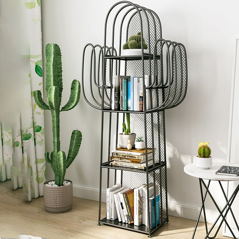 Glam Style Metal Bookshelf 4-shelf Closed Back Bookcase for Home Clearhalo 'Bookcases' 'furn' 'furn_bookcases' 'Furniture' 'furniture_bookcases' 'Office Furniture' 1200x1200_d05217bc-9c94-4b60-8bdd-4bc5d44b5c78