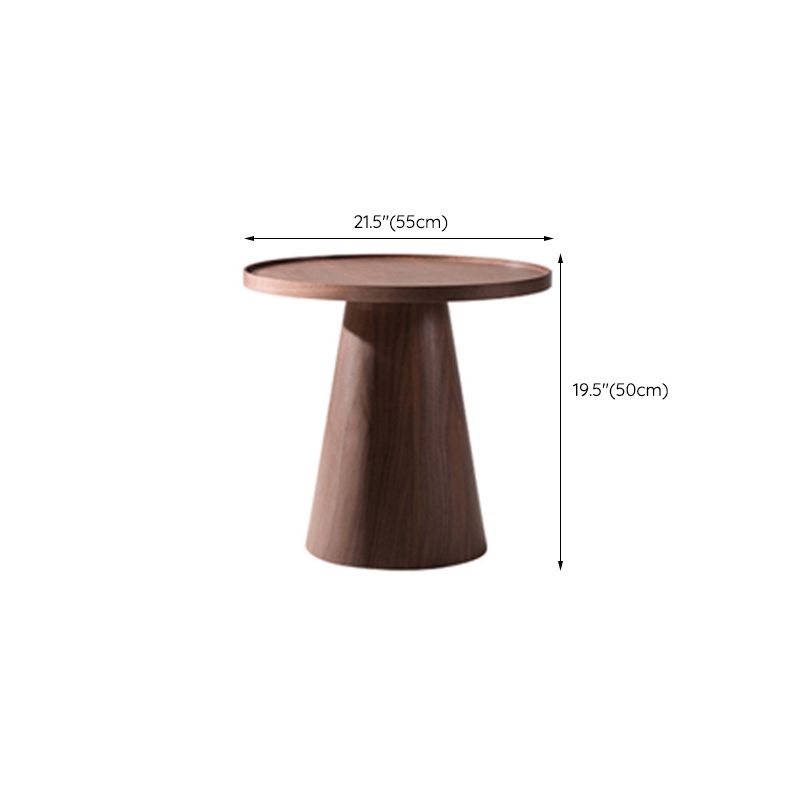 Mesa de altura pedestal de madera sólida redonda de la sala de estar escandinava