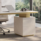 Glam Office Desk Peninsula Schreibtisch mit Chrommetallbasis