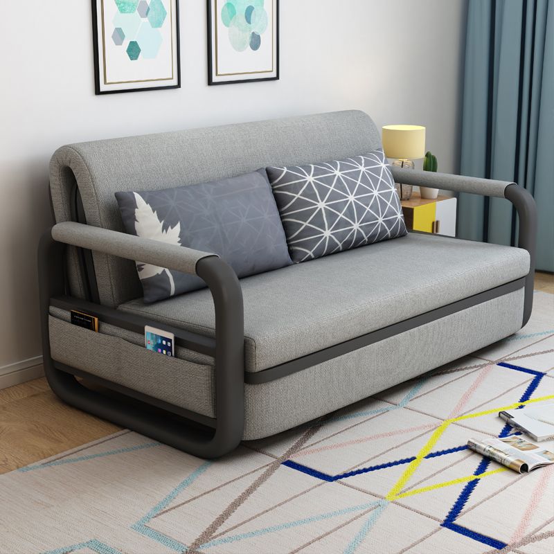 33.46 "H Linnen hedendaagse vierkante armbank Bed Vouwbare bank