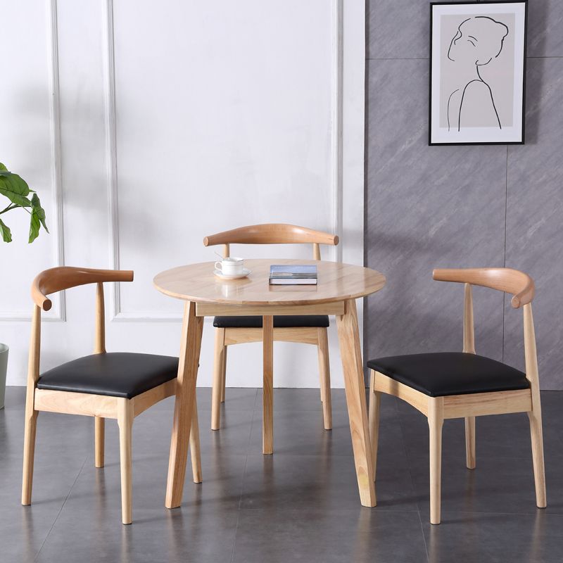 Modern Style Kitchen Dinette Set Solid Wood Top Dining Furniture Set with 3 Legs Base Clearhalo 'Dining Room Sets' 'Dining Tables & Seating' 'dining_room_set' 'furn' 'furn_dining_room_set' 'Furniture' 'furniture_dining_room_set' 'Kitchen & Dining Furniture' 'kitchen&dining_furn' 'kitchen' 1200x1200_d054456e-7ea4-4bd2-92e8-209b2bbd5704