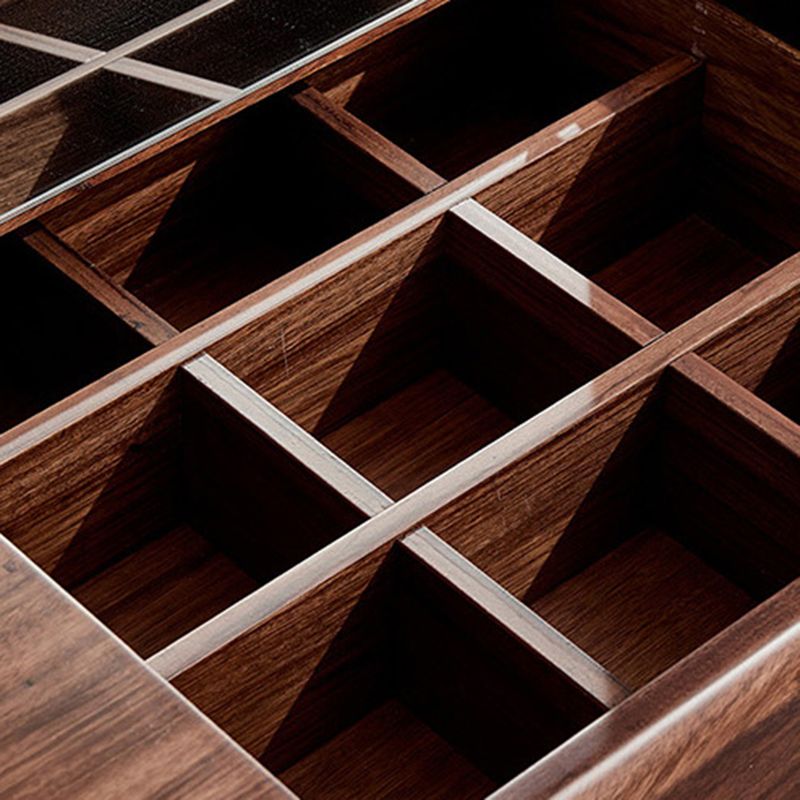 2 Drawer & Jewelry Vanity Desk Brown Wood Makeup Vanity Desk Clearhalo 'Bedroom Furniture' 'furn' 'furn_makeup_vanities' 'Furniture' 'Makeup Vanities' 'makeup_vanities' 1200x1200_d05492bf-f8ca-43ae-a1bd-805c674d770a