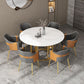 Glam 1/7 Pieces Dining Set Round Stone Dining Table for Kitchen Clearhalo 'Dining Room Sets' 'Dining Tables & Seating' 'dining_room_set' 'furn' 'furn_dining_room_set' 'Furniture' 'furniture_dining_room_set' 'Kitchen & Dining Furniture' 1200x1200_d05517f9-8ce0-4753-a958-be27ad242a41