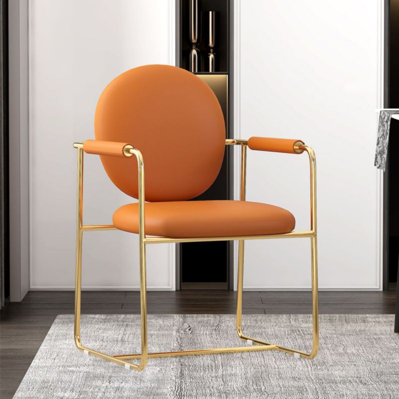 Industrial Kitchen Dining Chairs King Louis Back Arm Chair with Gold Base