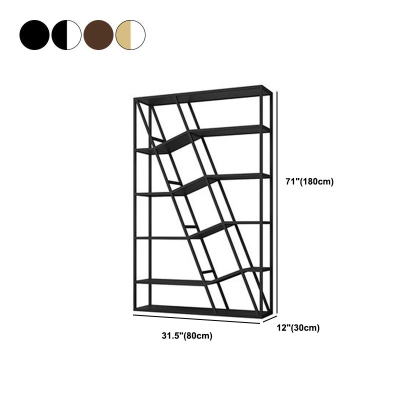 Modern Metal Bookcase Open Shelf Bookshelf for Living Room 70.9" H X 11.8" W Clearhalo 'Bookcases' 'furn' 'furn_bookcases' 'Furniture' 'Office Furniture' 1200x1200_d057c8d3-c6b8-473d-b9be-9b5affd817e2