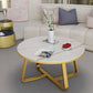 17"H Glam Coffee Table Slate Round Single Coffee Cocktail Table