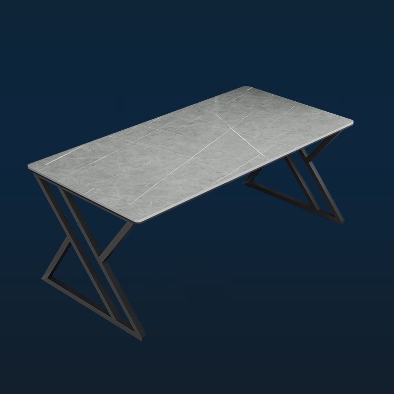 Modern Rectangular Stone Writing Desk Home Office Desk with Metal Legs Clearhalo 'furn' 'furn_office_desk' 'Furniture' 'Office Desks' 'Office Furniture' 'office_desk' 1200x1200_d0584feb-296e-4616-b97a-c9899991500b