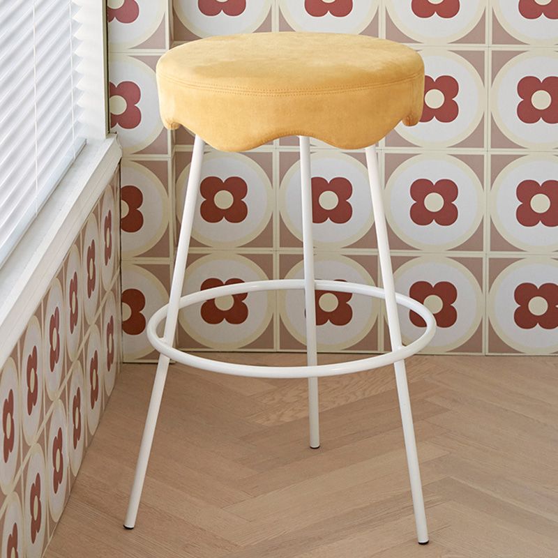 Contemporary Style Counter Stool Upholstered Bar-height Bar Stool with Metal Base Clearhalo 'Bar Furniture' 'Bar Stools' 'bar_stools' 'furn' 'furn_bar_stools' 'Furniture' 'Kitchen & Dining Furniture' 1200x1200_d0589d18-2133-4da3-afc6-c9d08b9f87d6