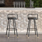 Contemporary Metal Backrest Counter High Stool with Leather Cushion Clearhalo 'Bar Furniture' 'Bar Stools' 'bar_stools' 'furn' 'furn_bar_stools' 'Furniture' 'Kitchen & Dining Furniture' 1200x1200_d058d032-0368-44a2-8455-b987131afb65