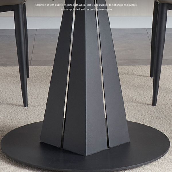 Modern Round Drop-Leaf Dining Table Sintered Stone Table with Pedestal Base,53.1"L x 33.5"W x 30"H Clearhalo ' dining_table' 'Dining Tables & Seating' 'Dining Tables' 'furn' 'furn_dining_table' 'Furniture' 'furniture_dining_table' 'Kitchen & Dining Furniture' 'kitchen&dining_furn' 'kitchen' 'kitchen_dining_table' 1200x1200_d058e8c6-5c54-44ab-849c-7e1020e1198d