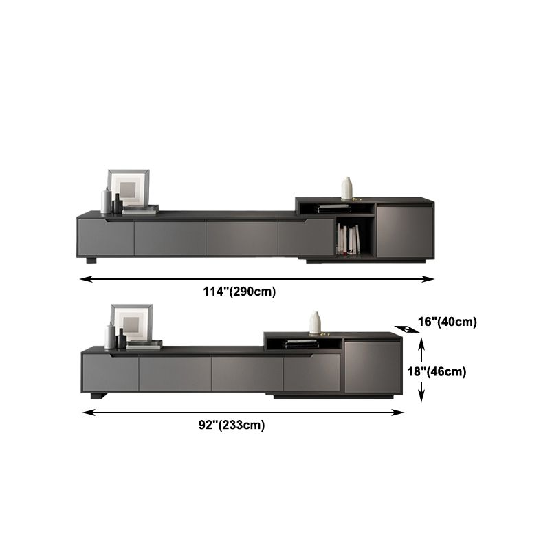 Modern TV Stand with Sliding Storage , TV Console in Grey Fit TVs for up to 71 / 92 Clearhalo 'furn' 'furn_tv_stands_entertainment_centers' 'Furniture' 'Living Room Furniture' 'TV Stands & Entertainment Centers' 'TV Stands & Media Storage Furniture' 'tv_stands_entertainment_centers' 1200x1200_d05b089f-9956-46b4-8a26-355d1e98fdcc