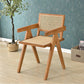 Nordic Style 15.7 " Wide Wood Fixed Back Fino Base Arm Chair