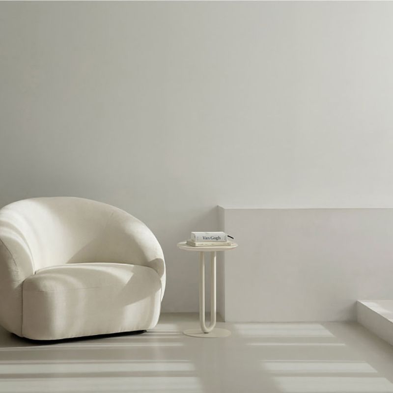 メタリック台座のサイドテーブルミッドセンチュリーモダンサイドエンドテーブル