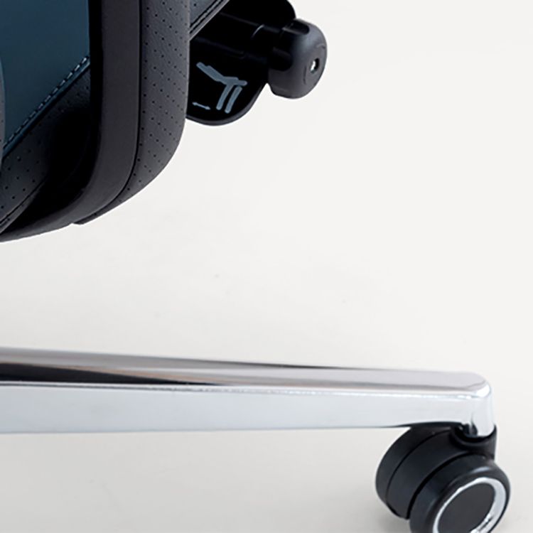 Chaise de bureau en cuir à bras fixes chaise pivotante de hauteur réglable moderne avec roues