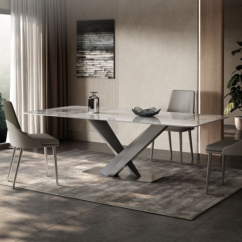 Medieval Modern Stone Dinette Table Rectangle Table for Dining Room Clearhalo 'Dining Tables & Seating' 'Dining Tables' 'dining_table' 'furn' 'furn_dining_table' 'Furniture' 'Kitchen & Dining Furniture' 1200x1200_d05ed74c-1e83-4dae-a6b1-36c7748a0d63