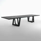 Modern Black Rectangle Dining Table Solid Wood Top Iron Base Table Clearhalo 'Dining Tables & Seating' 'Dining Tables' 'dining_table' 'furn' 'furn_dining_table' 'Furniture' 'Kitchen & Dining Furniture' 1200x1200_d05fb328-16f0-4825-90ba-ceb11b59ecbb
