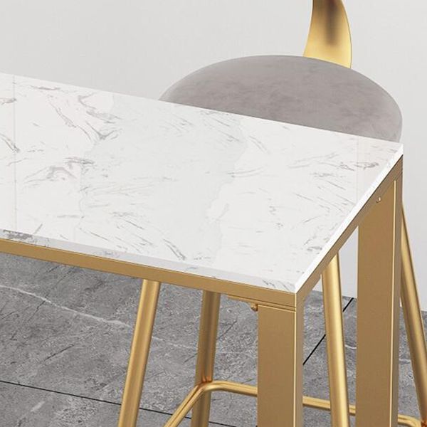 Rectangular Sintered Stone Top Bar Table Luxurious Bar Table with Trestle Base in Gold Clearhalo 'Bar Furniture' 'Bar Tables' 'bar_tables' 'furn' 'furn_bar_tables' 'Furniture' 'Kitchen & Dining Furniture' 1200x1200_d05fe59a-de2d-4bf8-bcea-b998e59f525f