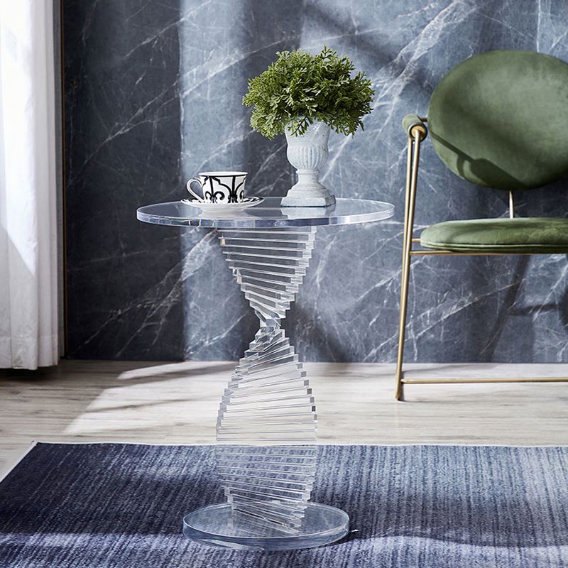 Tavolo laterale glam largo 18 "Piedistale acrilico Clear Accent Table