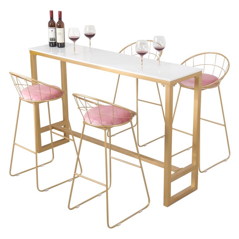 Stone Bar Dining Table Glam Style Rectangle Bar Table with Trestle for Dining Room Clearhalo 'Bar Furniture' 'Bar Tables' 'bar_tables' 'furn' 'furn_bar_tables' 'Furniture' 'Kitchen & Dining Furniture' 1200x1200_d063e0c4-d4e7-486c-aba4-42a5ad7b11f4