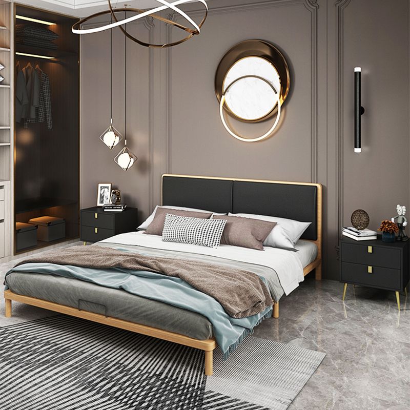 Contemporary Panel Wood Standard Bed with Rectangular Headboard Clearhalo 'Bedroom Furniture' 'Beds' 'furn' 'furn_beds' 'Furniture' 1200x1200_d06549fa-a476-4d28-9b37-9fbcc7fd52c0