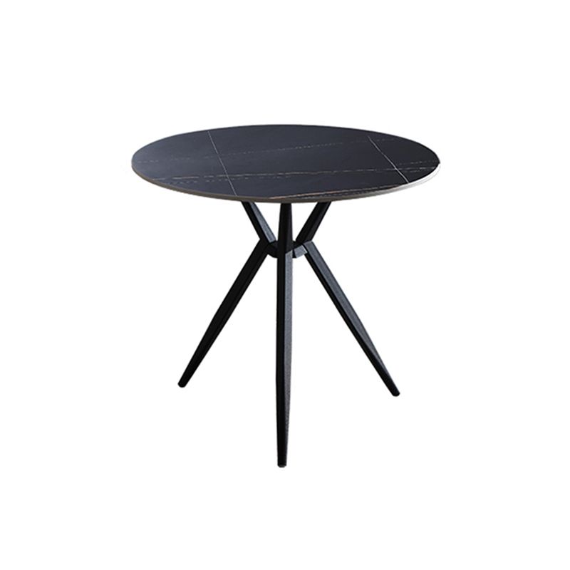 Modern Style Round Dining Table Sintered Stone Table with Metal Base for Home Use Clearhalo ' dining_table' 'Dining Tables & Seating' 'Dining Tables' 'furn' 'furn_dining_table' 'Furniture' 'furniture_dining_table' 'Kitchen & Dining Furniture' 'kitchen&dining_furn' 'kitchen' 'kitchen_dining_table' 1200x1200_d06599c8-6b5f-42f7-8261-782a4e37372d