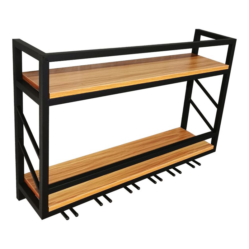 Pastilla de vino montada en la pared de madera y metal 8 "W x 22" H 12 botellas de 9 botellas con estante