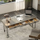 Rechthoek Stone Top Office Desk Modern Style Gray Writing Desk voor kantoor