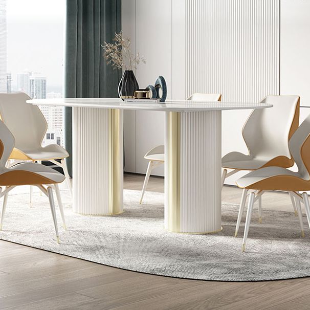 Ovaal dubbele voetstuk meubels luxe stijl stenen eetkamer collectie