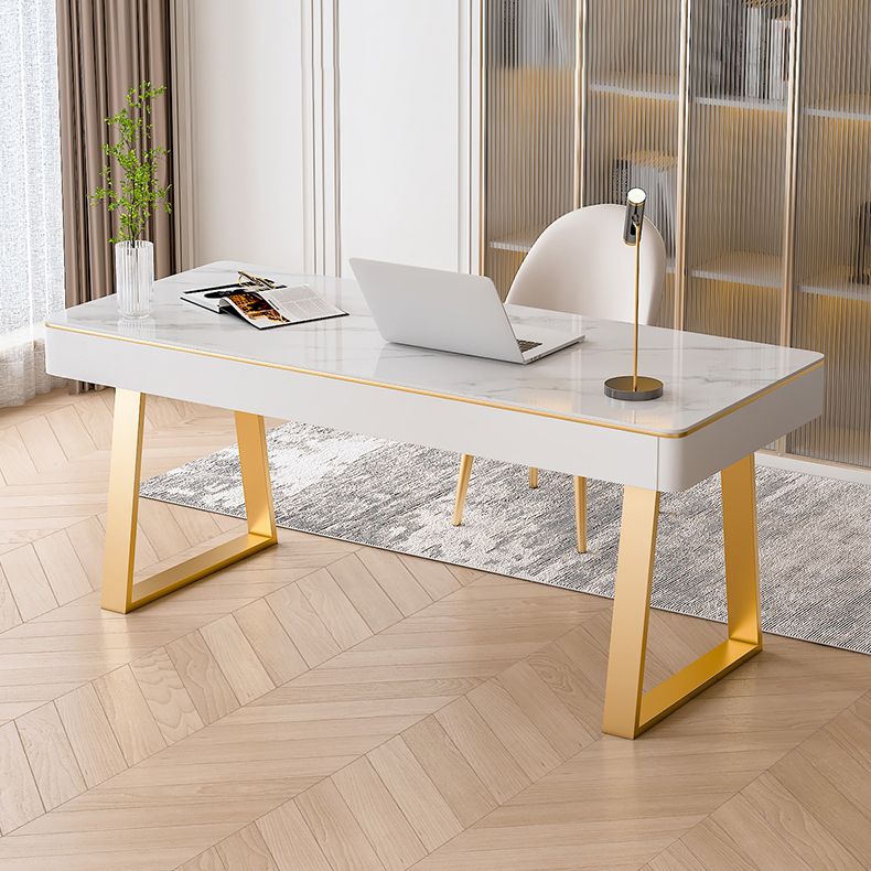 Scrivania rettangolare per ufficio rettangolare banco di computer con 2 cassetti