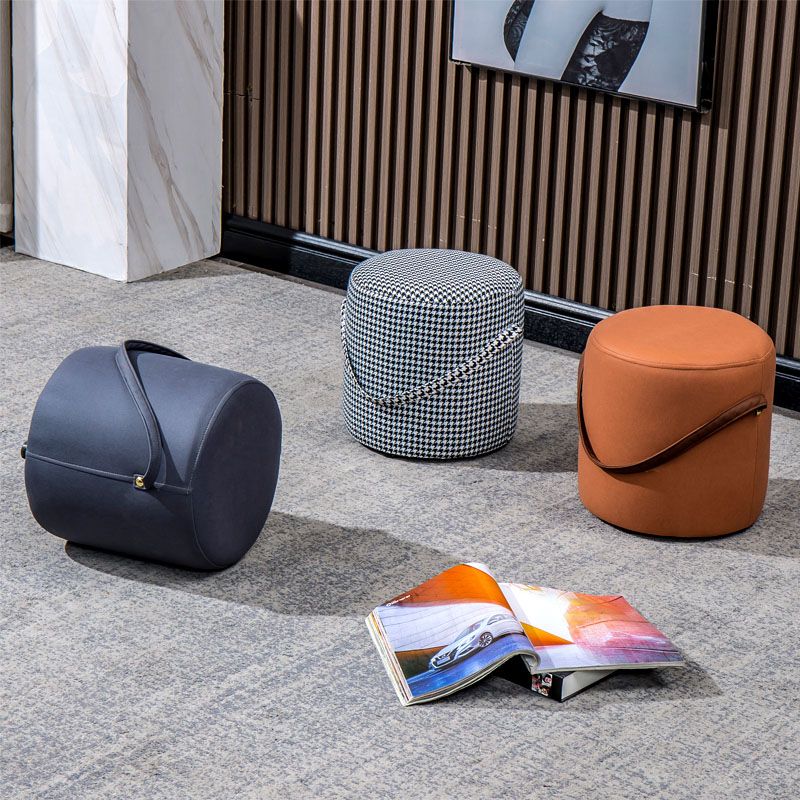 Modern Orange Pouf Round Scratch Resistant Pouf for Living Room Clearhalo 'furn' 'furn_ottomans_poufs' 'Furniture' 'Living Room Furniture' 'Ottomans & Poufs' 'ottomans_poufs' 1200x1200_d06914dd-7ee8-4b5b-a204-4fda81515831