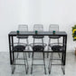Sintered Stone Bistro Bar Desk Rectangle Bar Height Table with Trestle Base Clearhalo 'Bar Furniture' 'Bar Tables' 'bar_tables' 'furn' 'furn_bar_tables' 'Furniture' 'Kitchen & Dining Furniture' 1200x1200_d06a42be-19bf-4341-a039-bab776c6b09d