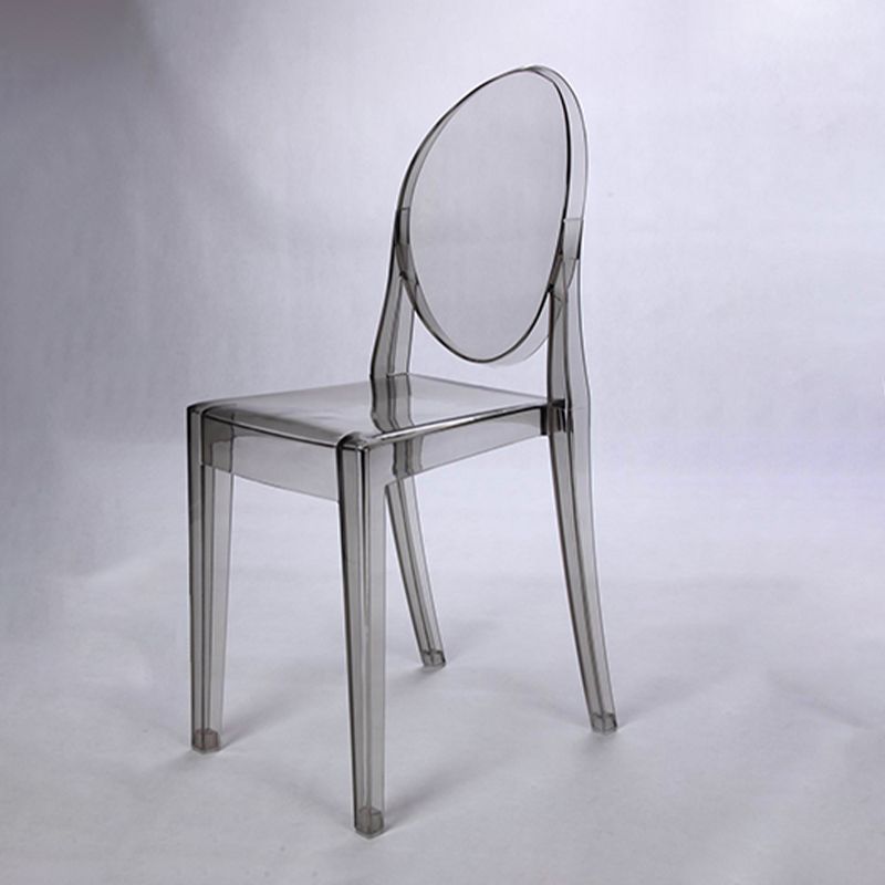 Nordic Open Back Side Chair Plastic Indoor Armless Chair for Dining Room Bedroom