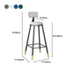 Glam Metal Barstool Velvet Footrest Low Back Stool in Matte Finish for Home
