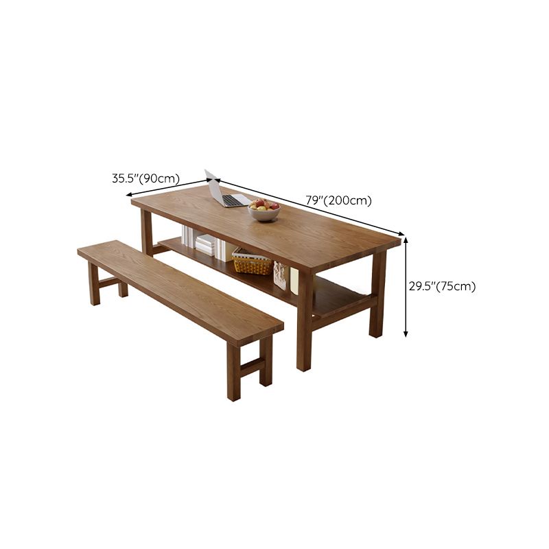 Simplicity Dinette Table Solid Wood Rectangle Dining Room Table in Brown Clearhalo 'Dining Tables & Seating' 'Dining Tables' 'dining_table' 'furn' 'furn_dining_table' 'Furniture' 'Kitchen & Dining Furniture' 1200x1200_d07082d0-a8fb-441a-8b04-6abf498c492b