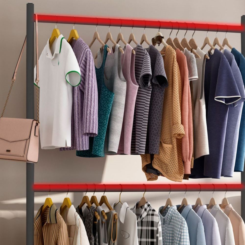 Zeitgenössischer Stil Armoire Black Metal Open Armoire für Schlafzimmer