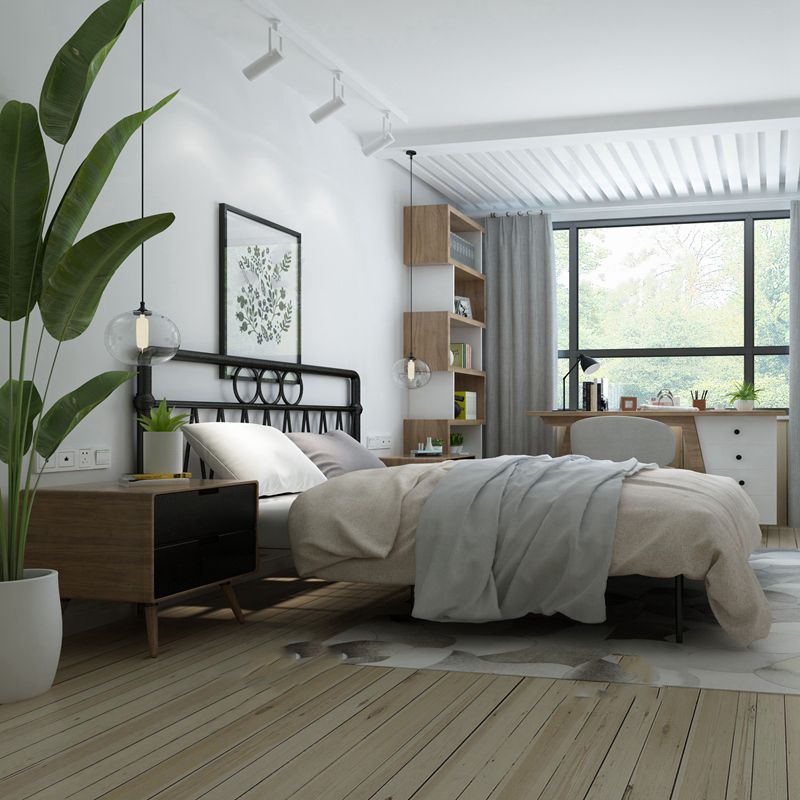 43.3" Tall Bed with Headboard Low Profile Bed with Metal Legs Clearhalo 'Bedroom Furniture' 'Beds' 'furn' 'furn_beds' 'Furniture' 1200x1200_d071f7de-c15f-403d-a680-19a68e9ea59f