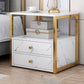 Glam Wood Accent Table Nightstand 19.68 "Tall bedkast